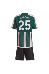 Manchester United Jadon Sancho #25 Babytruitje Uit tenue Kind 2023-24 Korte Mouw (+ Korte broeken)